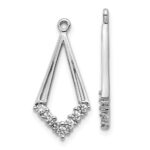 14k White Gold 1/4 carat AA Diamond Kite-Shaped Earring Jackets