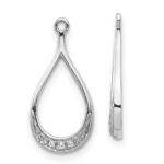 14k White Gold Teardrop Diamond Earring Jackets