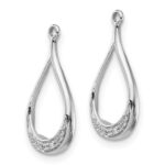 14k White Gold Teardrop Diamond Earring Jackets - Image 2