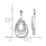 10k White Gold Double Teardrop Diamond Earring Jackets - Image 3