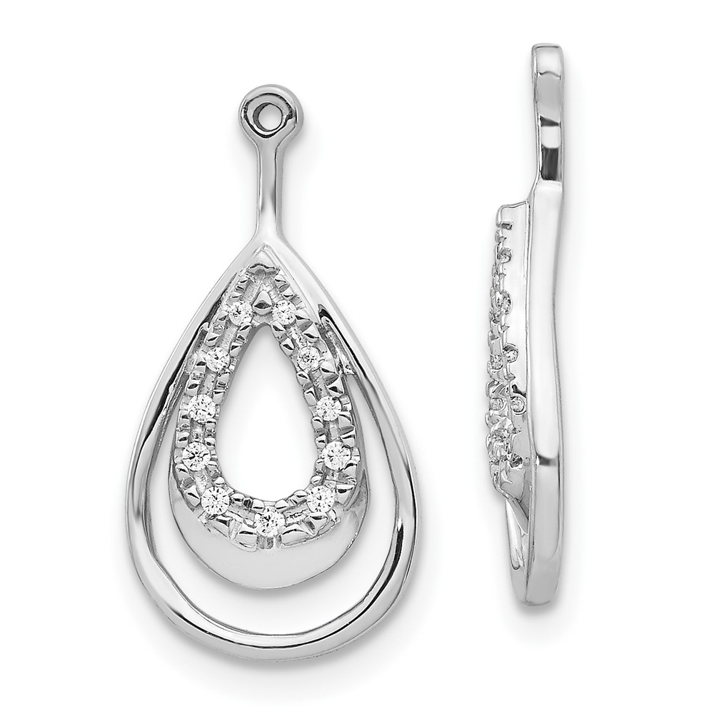 EJM5335-008-1WA.jpg 10k White Gold Double Teardrop Diamond Earring Jackets - Image 1