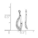 14k White Gold Twisted Teardrop 1/20 carat Diamond Earring Jackets - Image 3