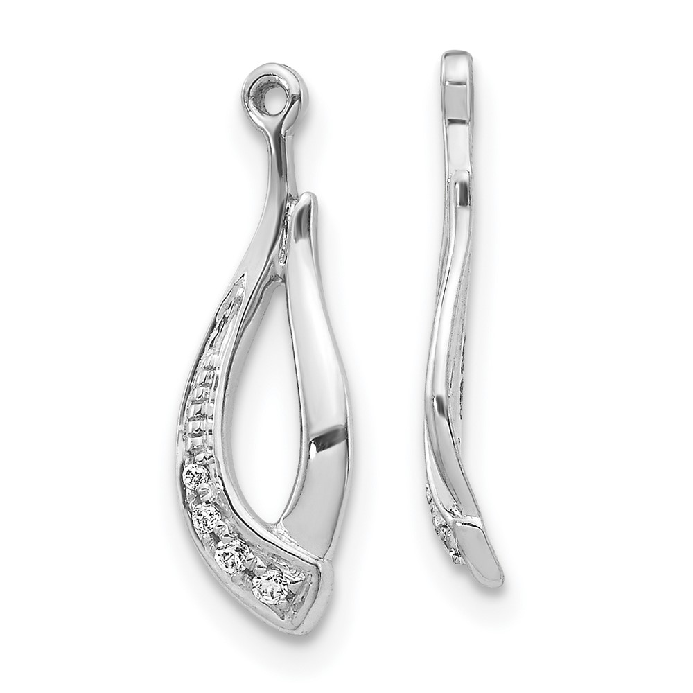 EJM5336-004-WA.jpg 14k White Gold Twisted Teardrop 1/20 carat Diamond Earring Jackets - Image 1