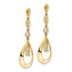 14k 1/8 carat Diamond Teardrop Dangle Earring Jackets - Image 2