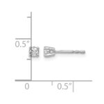 14k White Gold 1/6 carat Lab Grown Diamond VS+ F+ Round Complete Four Prong Heavyweight Stud Earrings - Image 5