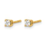 14k 1/6 carat Lab Grown Diamond VS/SI+ G+ Round Complete Four Prong Heavyweight Stud Earrings - Image 2