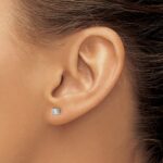 14k White Gold 1/5 carat Lab Grown Diamond VS/SI+ G+ Round Complete Four Prong Heavyweight Stud Earrings - Image 3