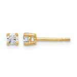 14k 1/5 carat Certified Lab Grown Diamond VS+ F+ Round Complete Four Prong Heavyweight Stud Earrings