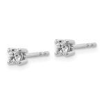 Platinum 1/4 carat Lab Grown Diamond VS+ F+ Round Complete Four Prong Stud Earrings - Image 2