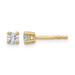 14k 1/4 carat Certified Lab Grown Diamond VS/SI+ G+ Round Complete Four Prong Heavyweight Stud Earrings