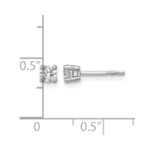 14k White Gold 1/3 carat Certified Lab Grown Diamond VS+ F+ Round Complete Four Prong Heavyweight Stud Earrings - Image 5