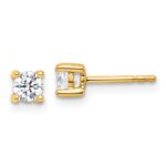 18k 1/2 carat Certified Lab Grown Diamond VS+ F+ Round Complete Four Prong Stud Earrings