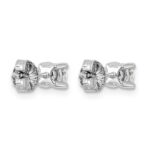 Sterling Silver Rhodium-plated 1/2 carat Lab Grown Diamond VS/SI+ G+ Round Complete Four Prong Stud Earrings - Image 3