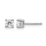 14k White Gold 1/2 carat Certified Lab Grown Diamond VS+ F+ Round Complete Four Prong Heavyweight Stud Earrings