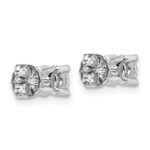 18k White Gold 3/4 carat Certified Lab Grown Diamond VS+ F+ Round Complete Four Prong Stud Earrings - Image 3