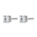 14k White Gold 3/4 carat Lab Grown Diamond VS+ F+ Round Complete Four Prong Heavyweight Stud Earrings - Image 2