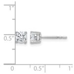 14k White Gold 3/4 carat Lab Grown Diamond VS+ F+ Round Complete Four Prong Heavyweight Stud Earrings - Image 4