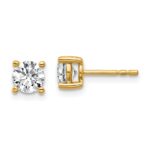 18k 1 carat Certified Lab Grown Diamond VS+ F+ Round Complete Four Prong Stud Earrings