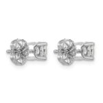 Sterling Silver Rhodium-plated 1 carat Lab Grown Diamond VS/SI+ G+ Round Complete Four Prong Stud Earrings - Image 3