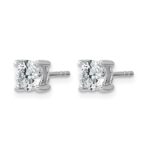 14k White Gold 1 carat Lab Grown Diamond VS+ F+ Round Complete Four Prong Heavyweight Stud Earrings - Image 2