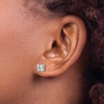 14k White Gold 1 carat Certified Lab Grown Diamond VS/SI+ G+ Round Complete Four Prong Heavyweight Stud Earrings - Image 3
