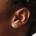 14k 1 carat Lab Grown Diamond VS/SI+ G+ Round Complete Four Prong Heavyweight Stud Earrings - Image 3