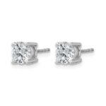 14k White Gold 1 1/2 carat Certified Lab Grown Diamond VS+ F+ Round Complete Four Prong Lightweight Stud Earrings - Image 2