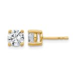14k 1 1/2 carat Lab Grown Diamond VS+ F+ Round Complete Four Prong Heavyweight Stud Earrings