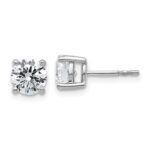 18k White Gold 2 carat Certified Lab Grown Diamond VS+ F+ Round Complete Four Prong Stud Earrings