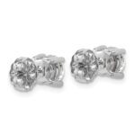18k White Gold 2 carat Lab Grown Diamond VS+ F+ Round Complete Four Prong Stud Earrings - Image 3