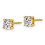 18k 2 carat Lab Grown Diamond VS+ F+ Round Complete Four Prong Stud Earrings - Image 2