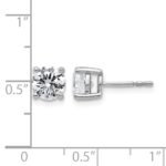 14k White Gold 2 carat Certified Lab Grown Diamond VS+ F+ Round Complete Four Prong Heavyweight Stud Earrings - Image 5