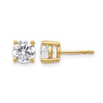 14k 2 carat Lab Grown Diamond VS/SI+ G+ Round Complete Four Prong Heavyweight Stud Earrings