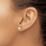 14k 2 carat Lab Grown Diamond VS/SI+ G+ Round Complete Four Prong Heavyweight Stud Earrings - Image 3