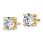 18k 2 1/2 carat Certified Lab Grown Diamond VS+ F+ Round Complete Four Prong Stud Earrings - Image 2