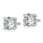Platinum 2 1/2 carat Lab Grown Diamond VS+ F+ Round Complete Four Prong Stud Earrings - Image 2
