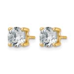 14k 2 1/2 carat Lab Grown Diamond VS/SI+ G+ Round Complete Four Prong Heavyweight Stud Earrings - Image 2