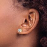 14k 2 1/2 carat Lab Grown Diamond VS+ F+ Round Complete Four Prong Heavyweight Stud Earrings - Image 3