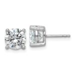 Platinum 3 carat Certified Lab Grown Diamond VS+ F+ Round Complete Four Prong Stud Earrings