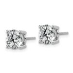 Platinum 3 carat Lab Grown Diamond VS+ F+ Round Complete Four Prong Stud Earrings - Image 2