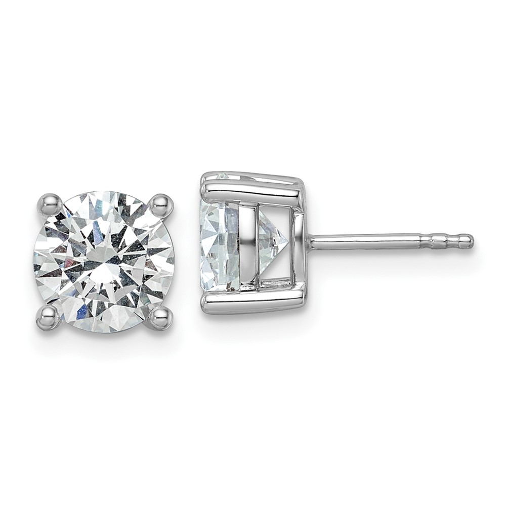 EM1006-300-PLAA.jpg Platinum 3 carat Certified Lab Grown Diamond VS+ F+ Round Complete Four Prong Stud Earrings - Image 1