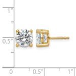 14k 3 carat Lab Grown Diamond VS/SI+ G+ Round Complete Four Prong Heavyweight Stud Earrings - Image 5
