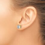 14k 4 carat Lab Grown Diamond VS/SI+ G+ Round Complete Four Prong Heavyweight Stud Earrings - Image 3