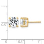 14k 4 carat Lab Grown Diamond VS/SI+ G+ Round Complete Four Prong Heavyweight Stud Earrings - Image 5