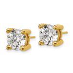 18k 5 carat Lab Grown Diamond VS+ F+ Round Complete Four Prong Stud Earrings - Image 2