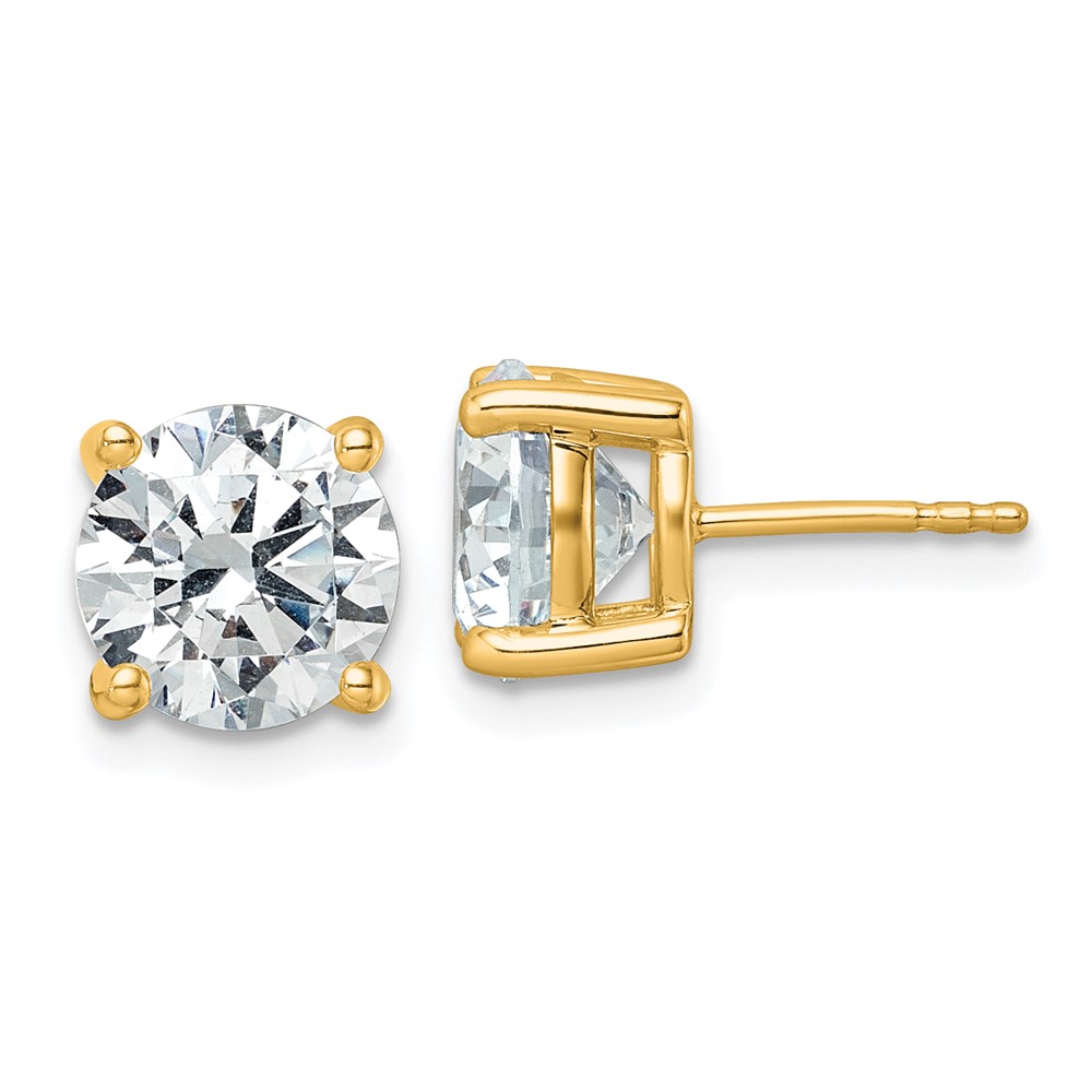 EM1006-500-8YAA.jpg 18k 5 carat Lab Grown Diamond VS+ F+ Round Complete Four Prong Stud Earrings - Image 1