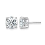 14k White Gold 5 carat Certified Lab Grown Diamond VS+ F+ Round Complete Four Prong Lightweight Stud Earrings