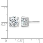 14k White Gold 5 carat Lab Grown Diamond VS/SI+ G+ Round Complete Four Prong Heavyweight Stud Earrings - Image 5