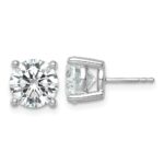 Platinum 6 carat Lab Grown Diamond VS+ F+ Round Complete Four Prong Stud Earrings