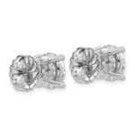 Platinum 6 carat Certified Lab Grown Diamond VS+ F+ Round Complete Four Prong Stud Earrings - Image 3